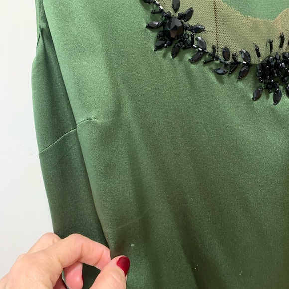 Max Mara green silk top, size 6 US - Picture 6 of 6